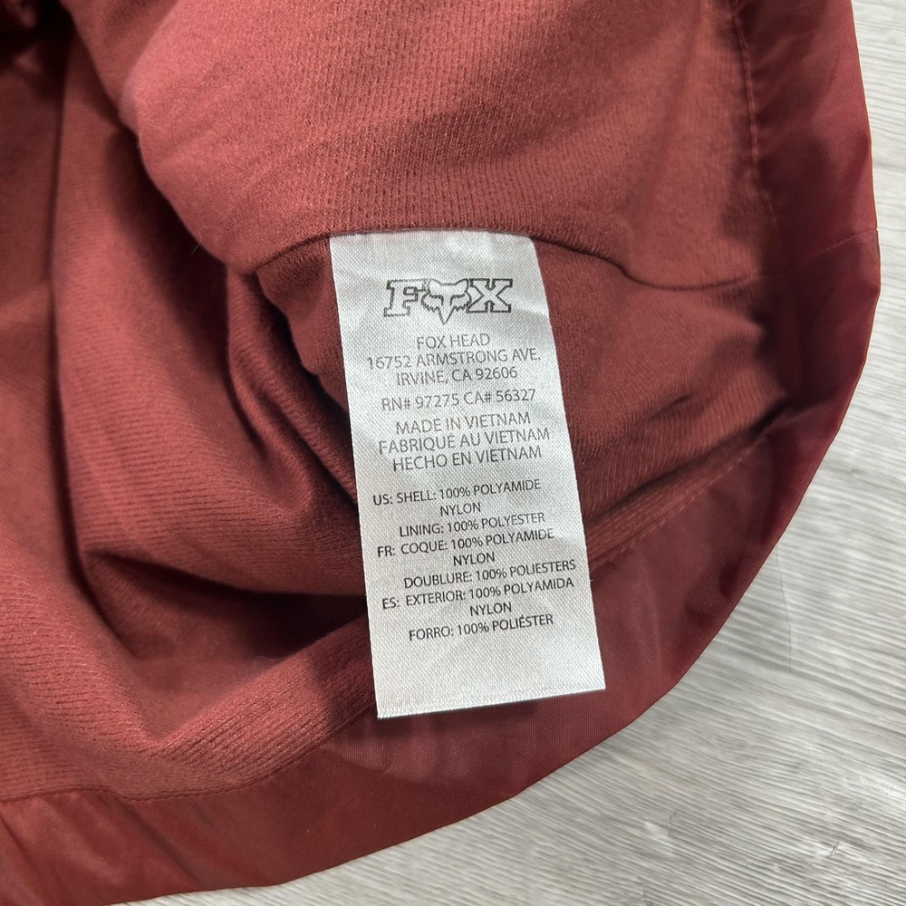 Fox Jacket Mens Large Red Coach Snap Front Nylon Lined Windbreaker Moto - Picture 9 of 10